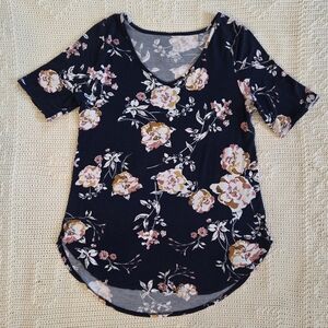 Maurices Navy Floral Blouse